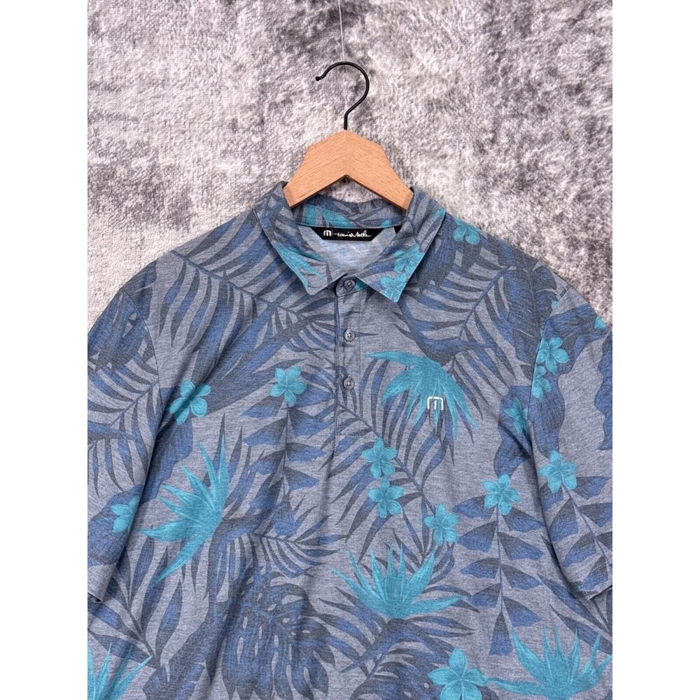 Travis Mathew Polo Shirt Large Mens Break The Bank Floral Short Sleeve - Picture 2 of 8